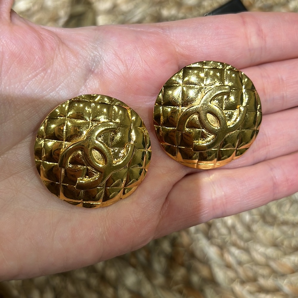 Chanel Jumbo Quilted Earrings